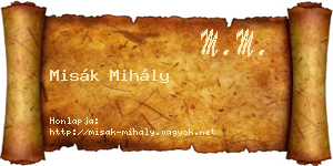 Misák Mihály névjegykártya